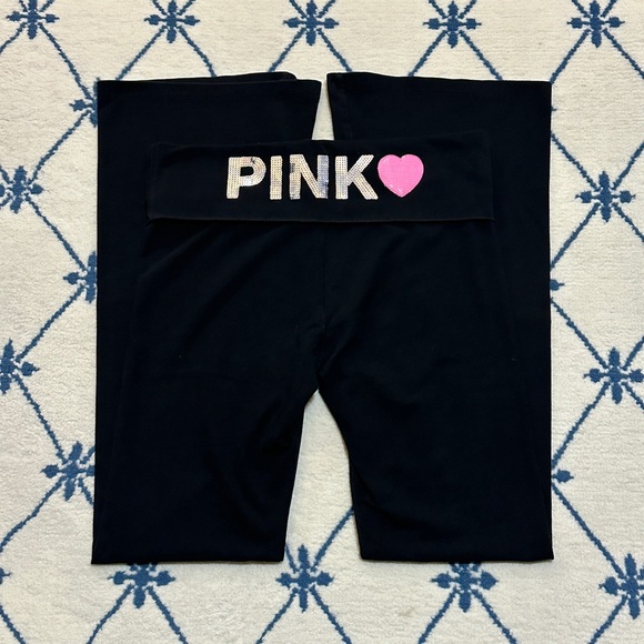 PINK Victoria's Secret Pants - Victoria’s Secret PINK Originals Cotton Foldover Flare Leggings